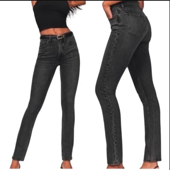 Abercrombie & Fitch Denim - Abercrombie & Fitch 90’s Skinny High Rise Jeans Black Womens Size 30 | 10 Shor